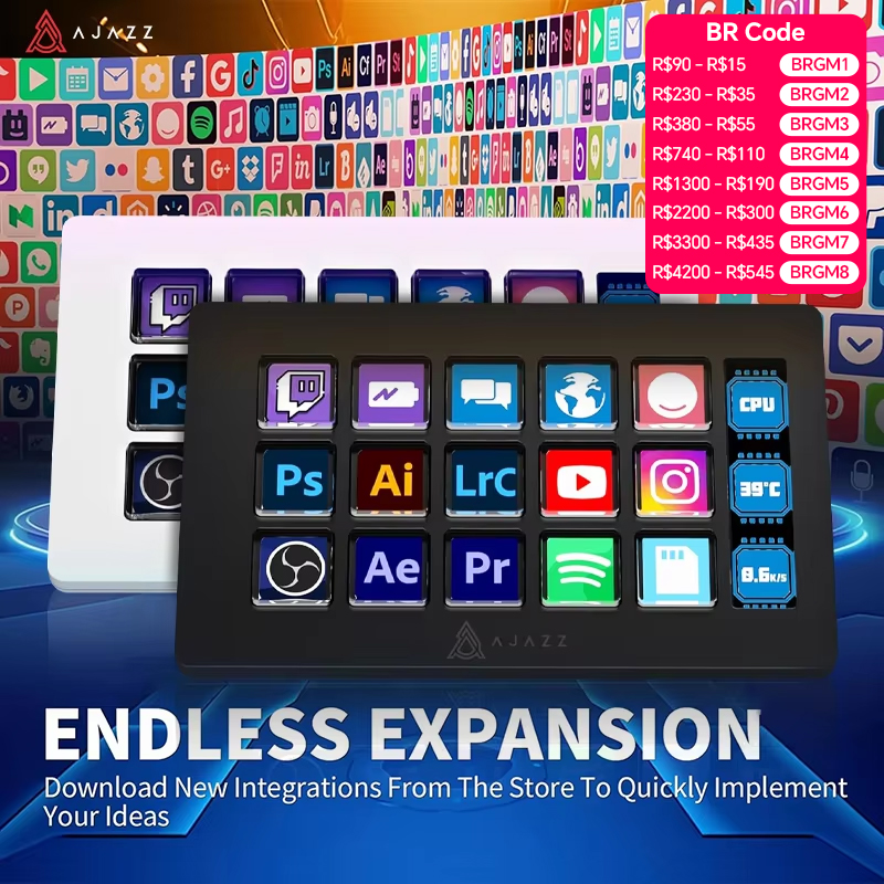 Elgato Stream Deck - AJAZZ AKP153E/AKP03E Panneau de console multifonctionnel