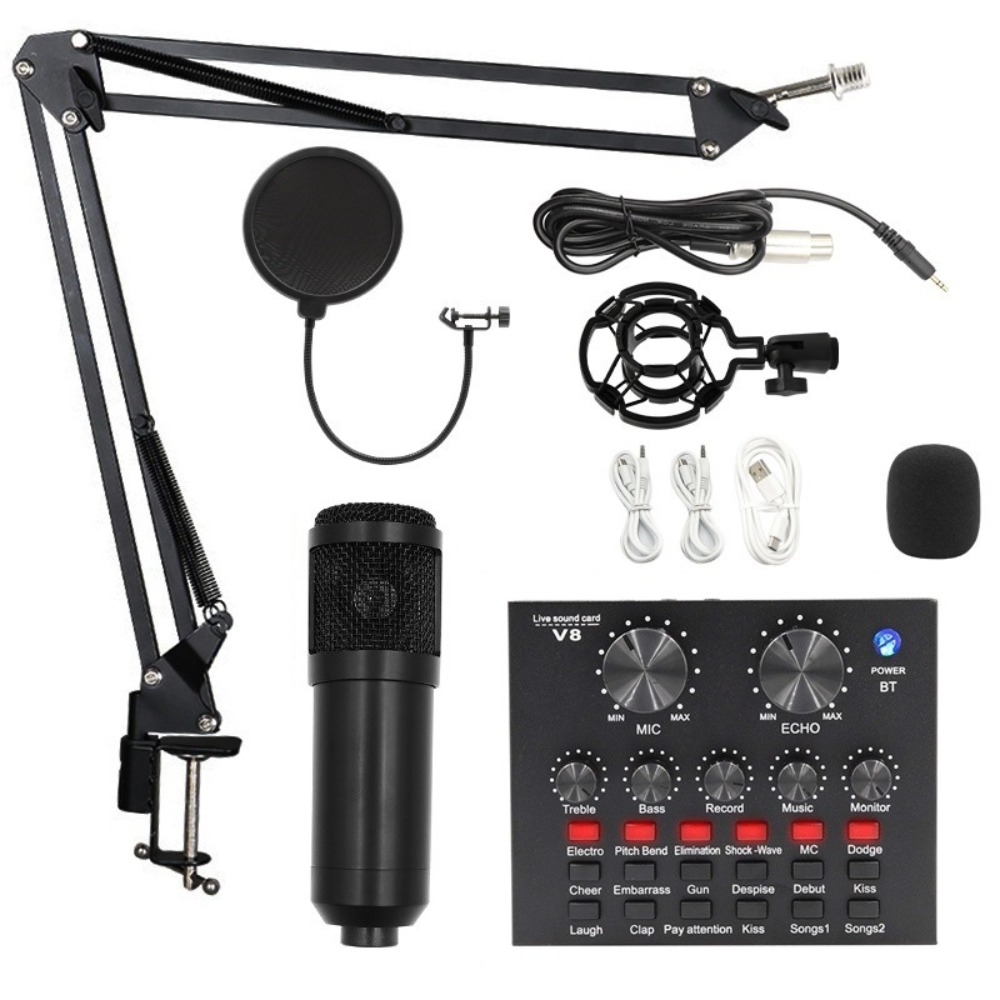 Streaming Mic Condenser - Kit de microphone à condensateur BM800,