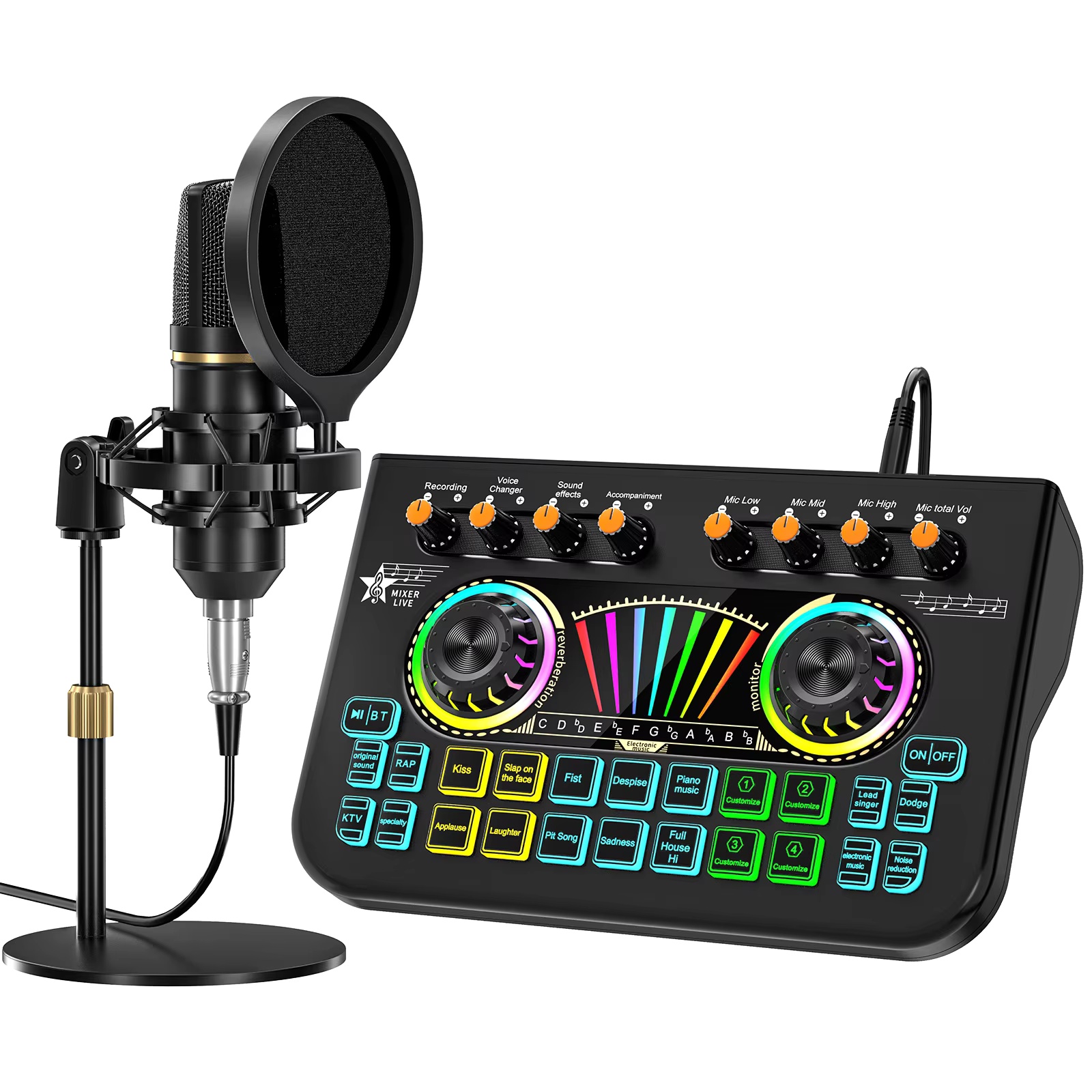 Streaming Mic Condenser - Kit de microphone pour podcast Tenlamp