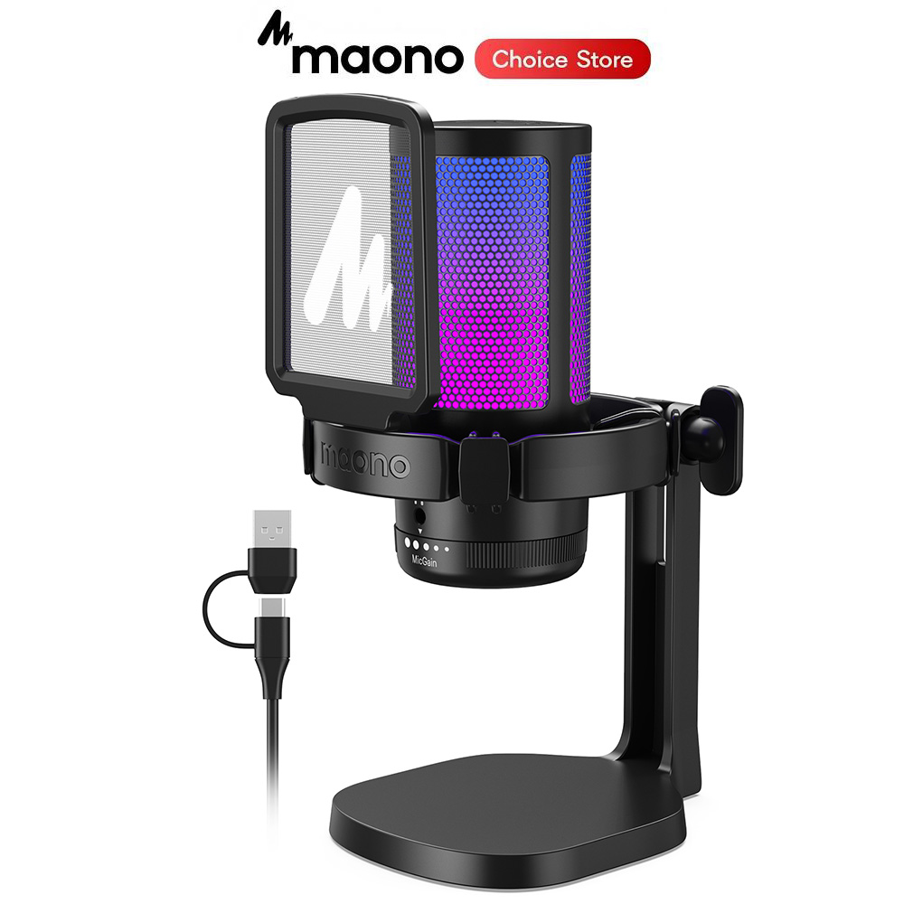 Streaming Mic Condenser - Microphone de jeu MAONO DGM20 pour