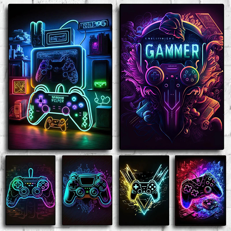 Affiche murale moderne néon po - Esports Gaming House avis et prix