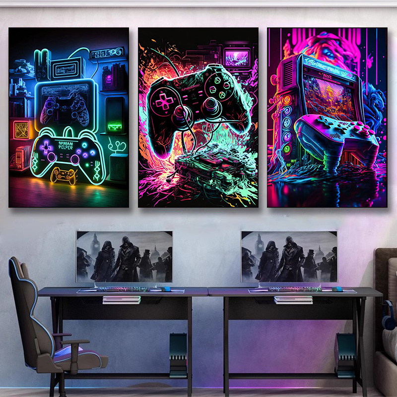 Affiche murale moderne néon po - Esports Gaming House avis et prix