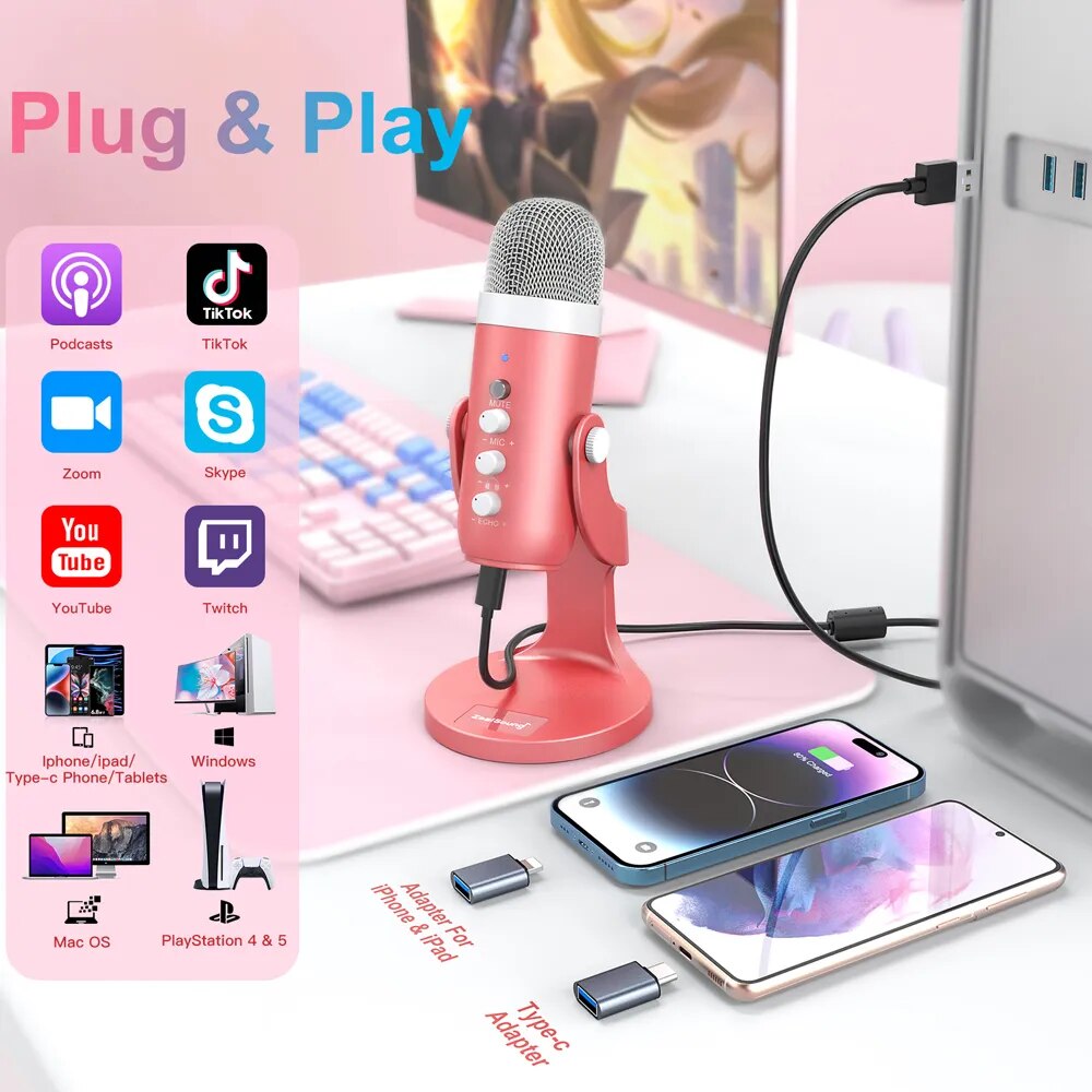 Haomuren-Microphone à condensa - Streaming Mic Condenser avis et prix